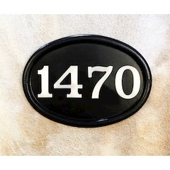 Cast Aluminum Address Plaque with Brushed Aluminum Numbers - Bold Italic Font