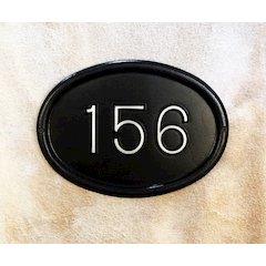 Cast Aluminum Address Plaque with Brushed Aluminum Numbers - Times Font