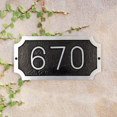 Traditional Cast Aluminum Address Plaque with Brushed Aluminum Numbers