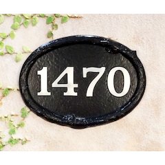 Floral Cast Aluminum Address Plaque with Brushed Aluminum Numbers