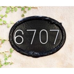 Floral Cast Aluminum Address Plaque with Brushed Aluminum Numbers - Times Font
