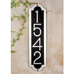 Hampton Cast Aluminum Address Plaque with Brushed Aluminum Numbers - Times Font
