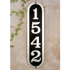 Ventena Cast Aluminum Address Plaque with Brushed Aluminum Numbers