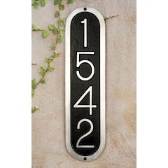 Ventena Cast Aluminum Address Plaque with Brushed Aluminum Numbers - Times Font