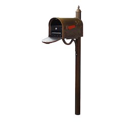 Hummingbird Curbside Mailbox with Locking Insert and Richland Mailbox Post