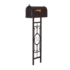 Berkshire Curbside Mailbox with Monogram Mailbox Post