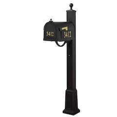 Curbside Mailbox with Front and Side Numbers, and Springfield Mailbox with Base