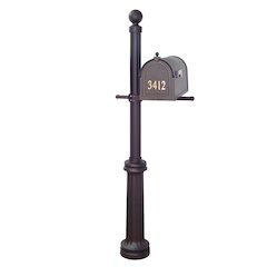 Berkshire Curbside Mailbox with Front Address Numbers and Fresno Mailbox Post