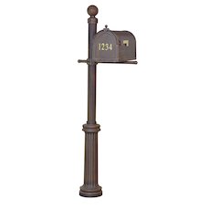 Berkshire Curbside Mailbox with Front Address Numbers and Fresno Mailbox Post