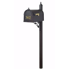 Berkshire Curbside Mailbox with Front Numbers and Albion Mailbox Post