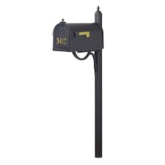 Berkshire Curbside Mailbox with Front Address Numbers and Richland Mailbox Post
