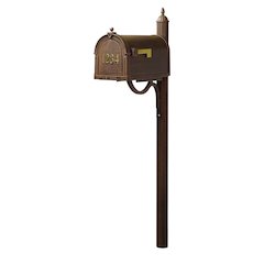 Berkshire Curbside Mailbox with Front Address Numbers and Richland Mailbox Post