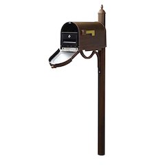 Berkshire Curbside Mailbox with Front Address Numbers and Richland Mailbox Post