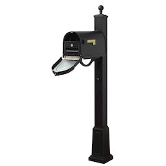 Curbside Mailbox with Locking Insert and Springfield Mailbox Post with Base