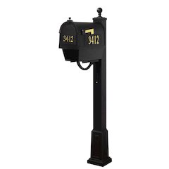 Curbside Mailbox with Front and Side Numbers with Base