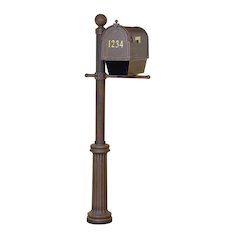 Curbside Mailbox with Newspaper Tube, Front Address Numbers and Fresno Mailbox