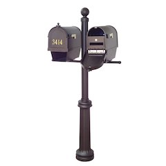 Curbside Mailboxes with Front Address Numbers, Newspaper Tube, Locking Inserts