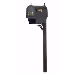 Curbside Mailbox with Front Numbers, Newspaper Tube and Albion Mailbox Post