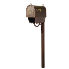 Curbside Mailbox with Newspaper Tube, Front Address Numbers and Richland Mailbox
