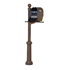 Curbside Mailbox with Newspaper Tube, Locking Insert and Fresno Mailbox Post