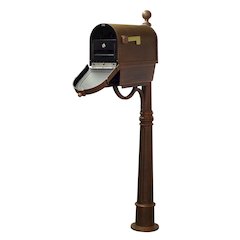 Curbside Mailbox with Newspaper Tube, Locking Insert and Ashland Mailbox Post