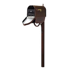 Curbside Mailbox with Newspaper Tube, Locking Insert and Richland Mailbox Post