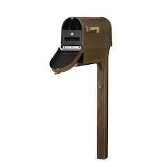Curbside Mailbox with Newspaper Tube, Locking Insert and Wellington Mailbox Post