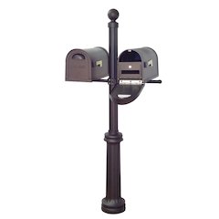 Classic Curbside Mailboxes with Locking Inserts and Fresno Double Mount Mailbox