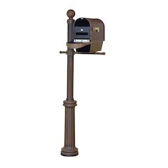 Classic Curbside Mailbox with Newspaper Tube, Locking Insert and Fresno Mailbox