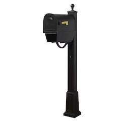 Classic Curbside Mailbox with Newspaper Tube and Springfield Mailbox with Base