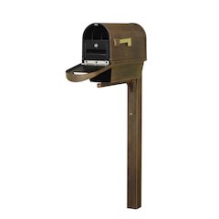 Curbside Mailbox with Newspaper Tube, Locking Insert and Wellington Mailbox