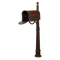 Floral Curbside Mailbox with Locking Insert and Ashland Mailbox Post