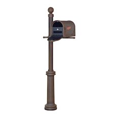 Floral Curbside Mailbox, Locking Insert and Fresno Mailbox Post