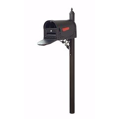 Floral Curbside Mailbox with Locking Insert and Albion Mailbox Post