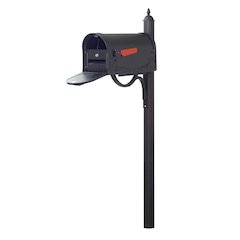 Floral Curbside Mailbox with Locking Insert and Richland Mailbox Post