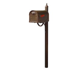 Floral Curbside Mailbox with Locking Insert and Richland Mailbox Post