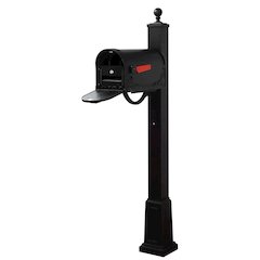 Floral Curbside Mailbox with Locking Insert and Springfield Mailbox with Base