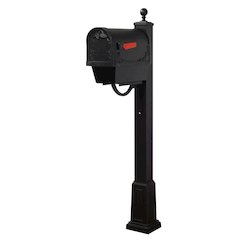 Floral Curbside Mailbox with Newspaper Tube and Springfield Mailbox with Base