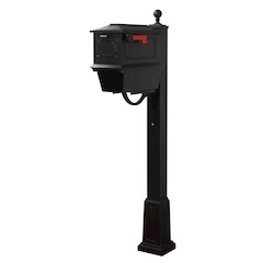 Kingston Curbside Mailbox with Newspaper Tube and Springfield Mailbox with Base