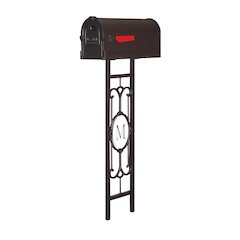 Savannah Curbside Mailbox with Monogram Mailbox Post