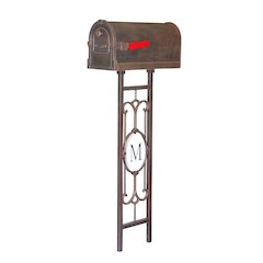 Savannah Curbside Mailbox with Monogram Mailbox Post