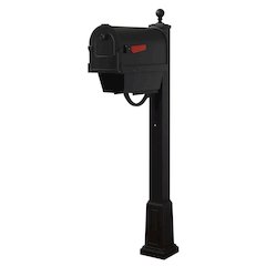 Savannah Curbside Mailbox with Newspaper Tube and Springfield Mailbox with Base