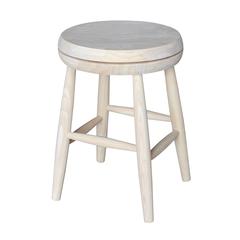 Swivel Scooped Seat Stool - 18" Seat Height, Unfinished