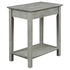 Heather Grey Narrow End Table with Antique Wash Finish