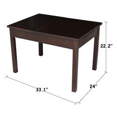 Table With Lift Up Top For Storage, Rich Mocha
