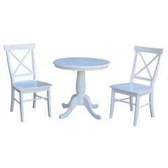 30" Round Top Pedestal Table - With 2 C08-613 Chairs