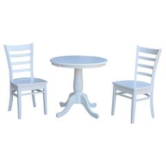 30" Round Top Pedestal Table - With 2 C08-617 Chairs