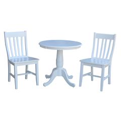 30" Round Top Pedestal Table - With 2 C08-61 Chairs