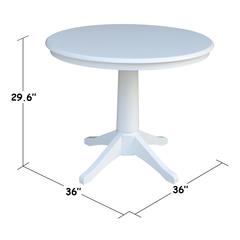 36" Round Top Pedestal Table - 28.9"H
