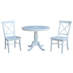 36" Round Top Pedestal Table - With 2 C08-613 Chairs